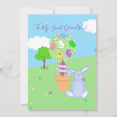 Grootzoon van de blauwe Bunny Feestdagenkaart (Voorkant)