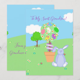 Grootzoon van de blauwe Bunny Feestdagenkaart