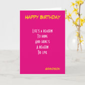 Grootzoon verjaardag kaart (Gele Bloem)