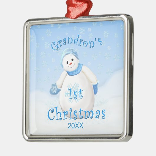 Grootzoon's eerste kerstfeest Snowman Ornament (Links)