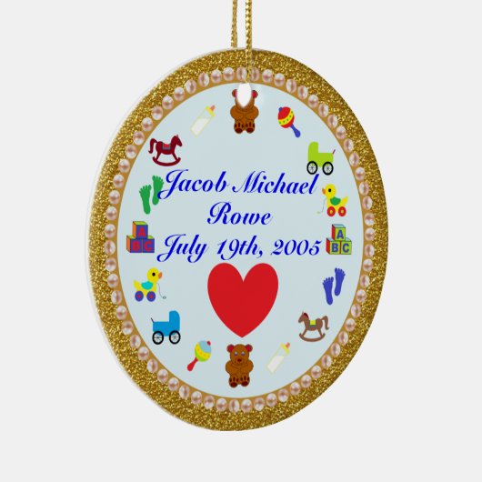 Grootzoon's persoonlijke kerstversiering keramisch ornament (Rechts)