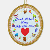 Grootzoon's persoonlijke kerstversiering keramisch ornament (Links)