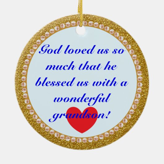 Grootzoon's persoonlijke kerstversiering keramisch ornament (Achterkant)