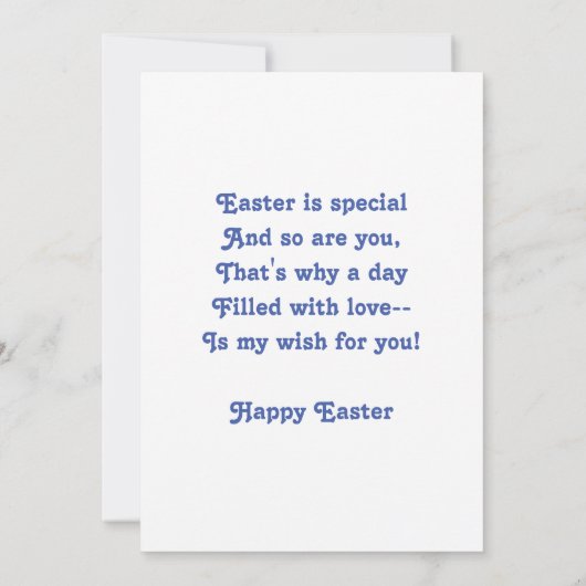 Grootzoon's persoonlijke paaskaart. aankondiging (Achterkant)