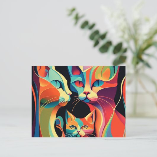 Groove Cats Briefkaart (Staand voorkant)