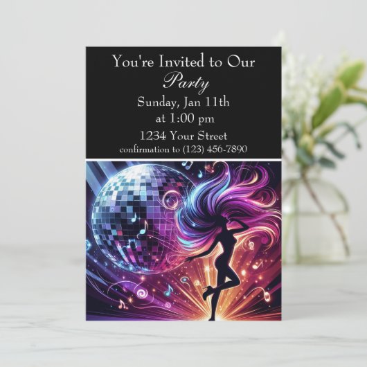 Groove & Glow: dansfeest vibe Kaart (Staand voorkant)