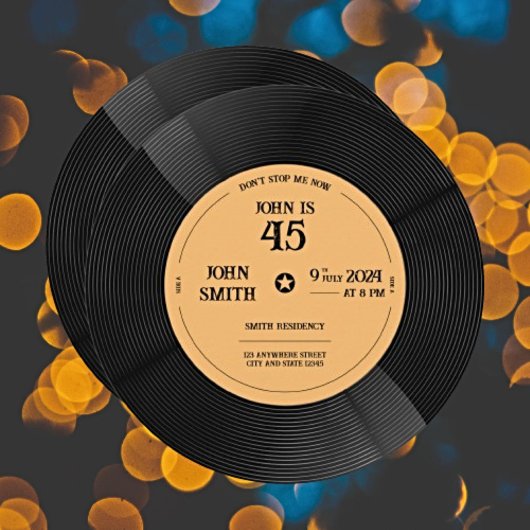 Groove into Celebration: Vinyl Record Verjaardag Kaart