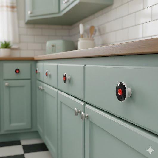 Groove into Nostalgia - Retro Vinyl Record Keramische Knop