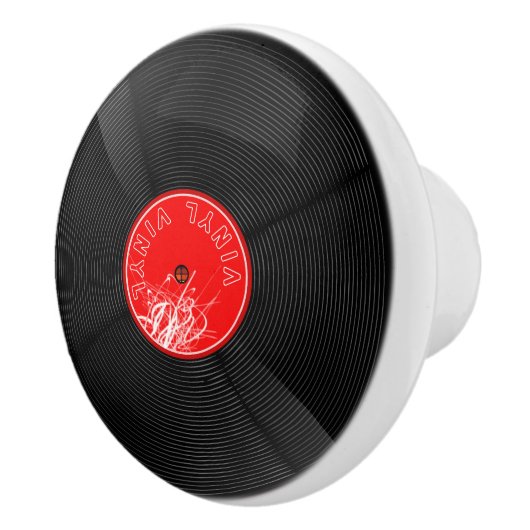 Groove into Nostalgia - Retro Vinyl Record Keramische Knop (Rechts)
