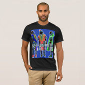 Groove Kings:  Afrocentrische Silhouetten Mannen T-shirt (Voorkant volledig)