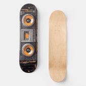 Groove On the Move: Retro Boombox Persoonlijk Skateboard (Voorkant)