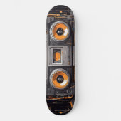 Groove On the Move: Retro Boombox Persoonlijk Skateboard (Voorkant)
