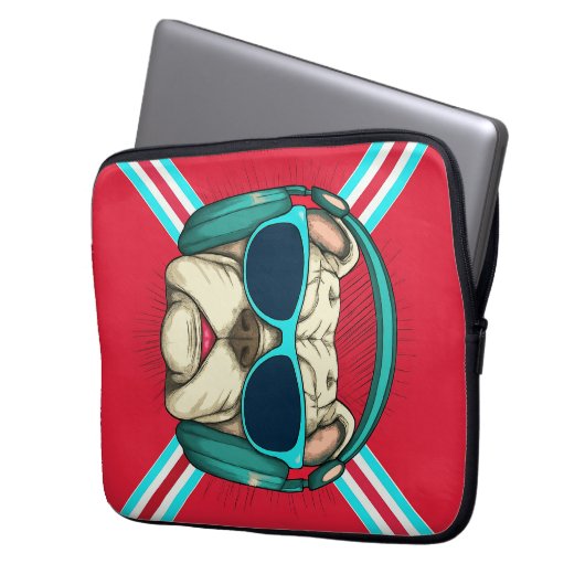 Groove Pup Laptop Sleeve (Voorkant Links)