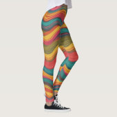 Groove Waves 70s Psychedelic Line Pattern Leggings (Rechts)
