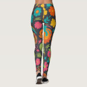 Groove Waves 70s Psychedelic Line Pattern Leggings (Achterkant)