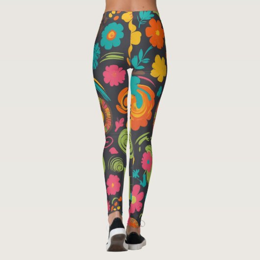 Groove Waves 70s Psychedelic Line Pattern Leggings (Achterkant)