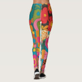 Groove Waves 70s Psychedelic Line Pattern Leggings (Achterkant)