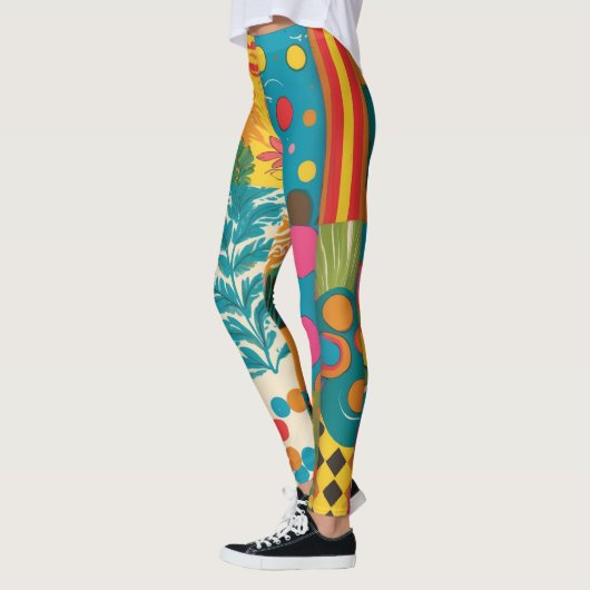 Groove Waves 70s Psychedelic Line Pattern Leggings (Links)