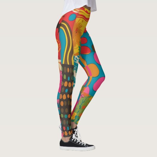 Groove Waves 70s Psychedelic Line Pattern Leggings (Rechts)