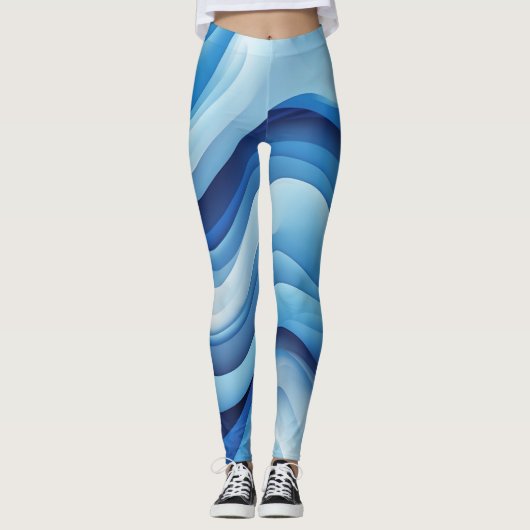 Groove Waves 70s Psychedelic Line Pattern Leggings (Voorkant)