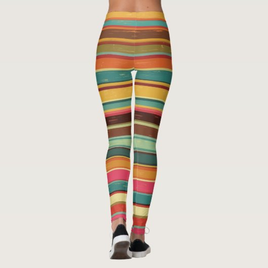 Groove Waves 70s Psychedelic Line Pattern Leggings (Achterkant)