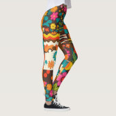 Groove Waves 70s Psychedelic Line Pattern Leggings (Rechts)