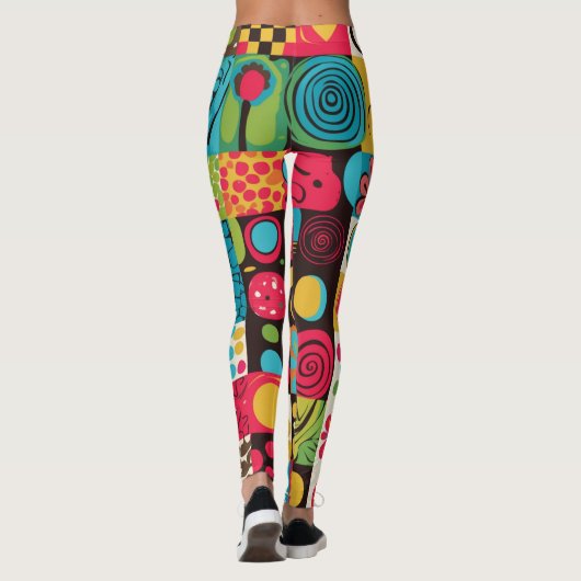 Groove Waves 70s Psychedelic Line Pattern Leggings (Achterkant)