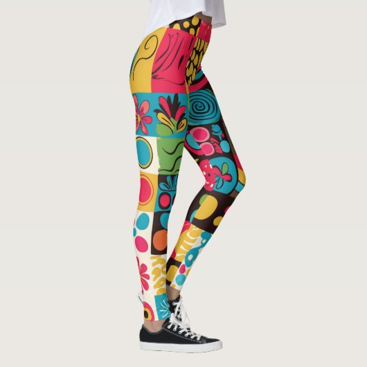 Groove Waves 70s Psychedelic Line Pattern Leggings (Rechts)