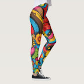 Groove Waves 70s Psychedelic Line Pattern Leggings (Rechts)