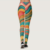 Groove Waves 70s Psychedelic Line Pattern Leggings (Achterkant)