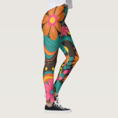 Groove Waves 70s Psychedelic Line Pattern Leggings (Rechts)