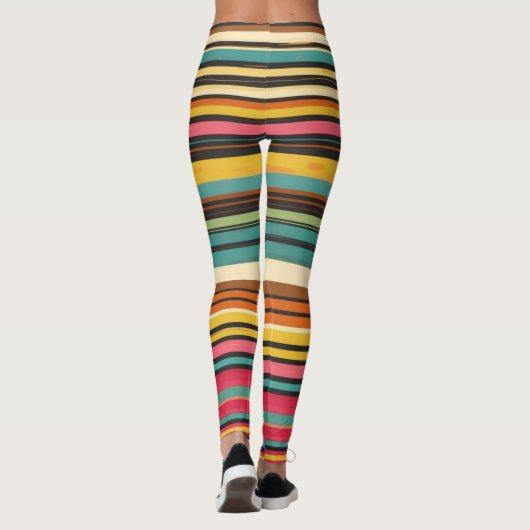 Groove Waves 70s Psychedelic Line Pattern Leggings (Achterkant)