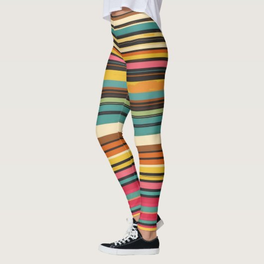 Groove Waves 70s Psychedelic Line Pattern Leggings (Links)