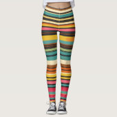 Groove Waves 70s Psychedelic Line Pattern Leggings (Voorkant)