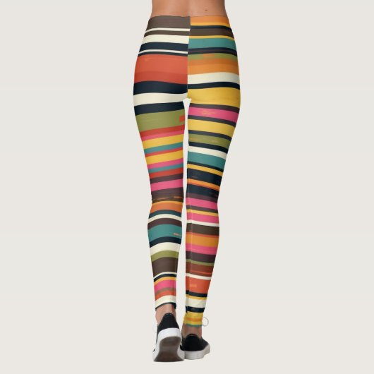 Groove Waves 70s Psychedelic Line Pattern Leggings (Achterkant)