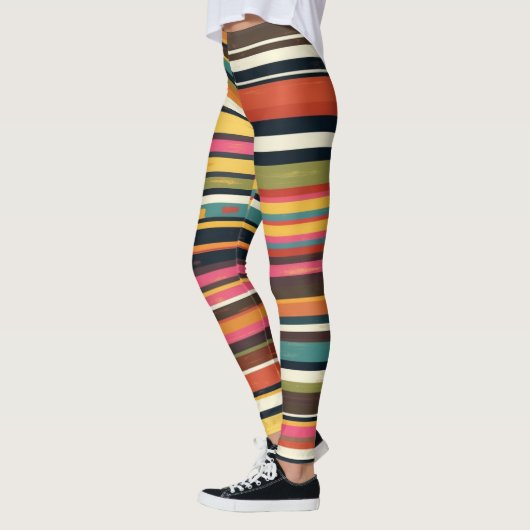 Groove Waves 70s Psychedelic Line Pattern Leggings (Links)