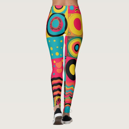 Groove Waves 70s Psychedelic Line Pattern Leggings (Achterkant)