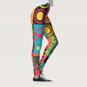 Groove Waves 70s Psychedelic Line Pattern Leggings (Rechts)