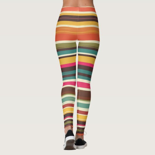 Groove Waves 70s Psychedelic Line Pattern Leggings (Achterkant)