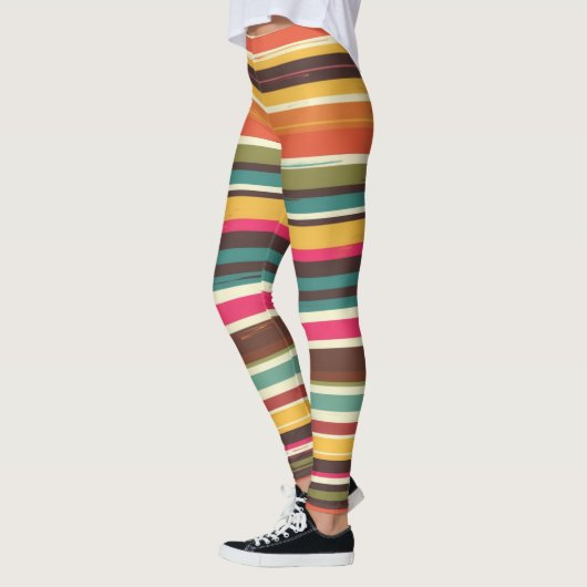 Groove Waves 70s Psychedelic Line Pattern Leggings (Links)