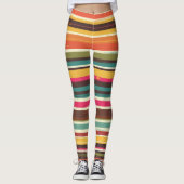 Groove Waves 70s Psychedelic Line Pattern Leggings (Voorkant)