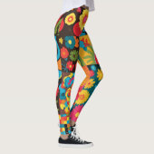 Groove Waves 70s Psychedelic Line Pattern Leggings (Rechts)
