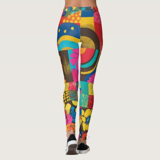 Groove Waves 70s Psychedelic Line Pattern Leggings (Achterkant)