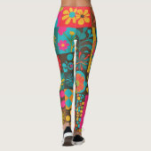 Groove Waves 70s Psychedelic Line Pattern Leggings (Achterkant)