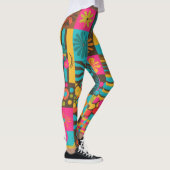 Groove Waves 70s Psychedelic Line Pattern Leggings (Rechts)