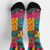 Groove Waves 70s Psychedelic Line Pattern Sokken (Top)