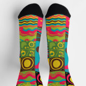 Groove Waves 70s Psychedelic Line Pattern Sokken (Top)