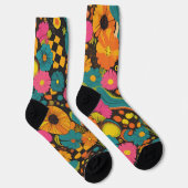 Groove Waves 70s Psychedelic Line Pattern Sokken (Rechts)