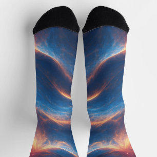 Groove Waves 70s Psychedelic Line Pattern Sokken