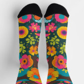 Groove Waves 70s Psychedelic Line Pattern Sokken (Top)